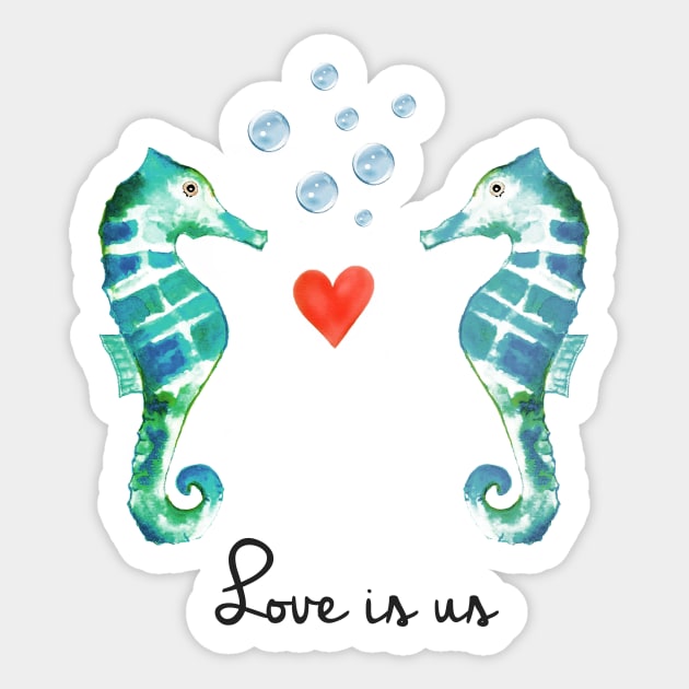 Seahorses love Sticker by LatiendadeAryam